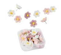 20/30Pcs Flower Push Pins Cork Notice Board Decorative Thumb Tacks Map Pins For Display Picture Note Memos File Photo Flower