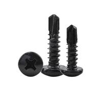 20/30pcs Phillips Round Head Self Drilling Screw Black Zinc Stainless Steel M4.2 M4.8#8 Pan Tapping for Sheet Metal(32mm,M4.8 20pcs)