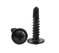 20/30pcs Washer Head Self Drilling Screw Black Zinc-plated Self Tapping Sheet Metal(16mm,M4.2 30pcs)