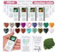 20/36/60pcs Natural Crystal Rough Holiday Gifts Heart-Shaped Crystal Stone Gift Cards Ornaments 2026 Gift Exchange Party Coworkers For Christmas You Employees Coworkers Gifts,Pocket Gifts Posi