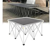 20/39/48”Portable DJ Stage Platform, Assemble Folding Stage Riser with Non-Slip Top, Quick Setup for Party, Wedding, Church & Outdoor Performance Event(H 23.6in/60cm,100x100cm/39x39")