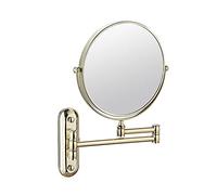 20.3cm Extendable Wall Makeup Mirror with 10x Magnification - Dual-Sided Folding Shaving Mirror for Bathroom - Elegant Gold Finish, Perfect for Grooming and Beauty.