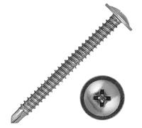(20, 4.8 x 60mm) Baypole Screws Self Drilling PH2 Wafer Head Fully Threaded Bright Zinc Plated For Joining uPVC Bay Window Sections and Conservatory Frames