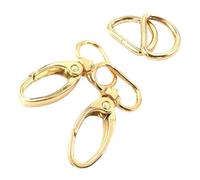 20/40/60Pcs Oval Ring Lobster Clasp Claw Swivel Snap Clasp with D-Ring Fashion Clip for Backpack Bag Wallet Luggage Crafts(Golden,60PCS)