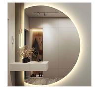 20"-40" Large Wall-Mounted Anti-Fog Makeup Mirror with HD LED Lighting & 3 Color Options - Smart Backlit Decorative Half Moon Mirror (Cut Left 90CM/35.4IN)