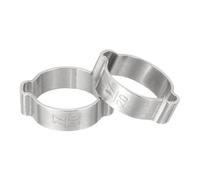 20/40Pack 7-31mm 304 Stainless Steel Double Ear Hose Clamp Air Silicone Petrol Water Fuel Pipe O Clip Crimp Rings(15-18mm 40Pack)