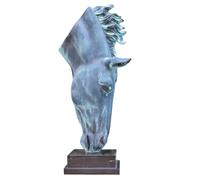 20.5" Bronze Horse Head Statue - Still Water-Inspired Drinking Horse Sculpture, 100% Handcrafted Equestrian Art for Elegant Home Decor & Horse Lover Gifts