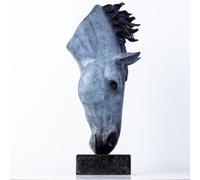 20.5" Bronze Horse Head Statue - Still Water-Inspired Drinking Horse Sculpture, 100% Handcrafted Equestrian Art for Elegant Home Decor & Horse Lover Gifts