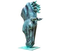 20.5" Bronze Horse Head Statue - Still Water-Inspired Drinking Horse Sculpture, 100% Handcrafted Equestrian Art for Elegant Home Decor & Horse Lover Gifts