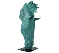 20.5" Bronze Horse Head Statue - Still Water-Inspired Drinking Horse Sculpture, 100% Handcrafted Equestrian Art for Elegant Home Decor & Horse Lover Gifts