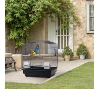 20.5 in Portable Travel Bird Cage, Parrot Cage with Handle, Standing Pole, Food Container and Wooden Perch Birdcages for Lovebirds Cockatiels Small Parrots Canaries