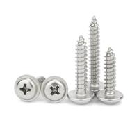 20/50/ 100/ 200pcs M1.4 M1.7 M2.6 M3- M5 304 Stainless Steel Cross Pan Round Head WWasher Self-tapping Screw(3mm,M2.0 (100pcs))