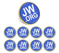 20/50/100Pack Jehovah's Witnesses - Round Blue Jw.org Label Pin Bulk - Brooch Badge Pin for Men Women Clothes Bags Hats, Alloy, electroplating, no gemstone