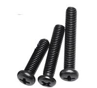 20/50/100pcs Black M1 .2 .4 .6 M2 .5 M3M4 M5 M6 Round Head Machine Screw Nickel Plating Steel Cross Recessed Wood Bolt(3 mm,M2 (50 Pcs))