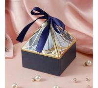 20/50/100Pcs Creative Gift Box Wedding Gift Gem Tower Candy Box with Ribbon Pearl Baby Shower Party Supplies Storage