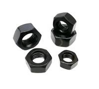 20/50/100pcs Hex Hexagon Nut M1.6 M2 .5 M3 M4 M5 M6 M8 Black Grade 8. Carbon Steel DIN934(100pcs M2.5)