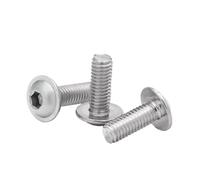 20/50/100pcs ISO7380.2 M2 .5 M3 M4 M5 M6 M8 M10 304 Stainless Steel Hex Socket Round Button Flange Head With Washer Collar Screw(12mm(L),M2 100pcs)