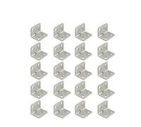 20/50/100pcs L-Shaped Corner Code with Screws Angle Iron Board Table Chair Cabinet Wardrobe Fixed Connector 90-Degree Bracket for Fixing Timber(50pcs No Screws)