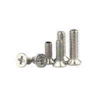20/50/100pcs M1.4-M4 Lenght 3-16mm Flat Head Cross Bolts Nickel-plated Carbon Steel Countersunk Machine Screws(4mm,M1.4(100pcs))