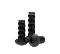 20/50/100pcs M2 .5 M3 M4 M5 M6 M8 Grade 10.9 Alloy Steel Screws Hex Socket Round Head Cap Black Screw Furniture Fastener Bolt ISO7380(16mm,M2.5 (100pcs))