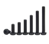 20/50/100Pcs M2 M2.5 M3 M4 M5 M6 M8 Metric Thread Black Nylon Plastic Pan Head Cross Round Screw Bolt L=4-60mm(40mm,M5 (20pcs))