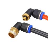 20/50/100PCS Push in 2 Way Connector 4-12mm Male Pneumatic Thread Elbow Joint Hose OD 1/8" 1/4" Air Fittings Universal(PL8-02,20 PCS)