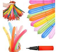 20/50/100pcs Rocket Balloons, With Pump, 33.46-inch Reusable Whistling Flying Party Decorations, for Birthday Halloween Christmas Outdoor Activities, Assorted Colors (100PCS)