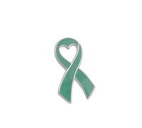 20/50 Pcs/Lot Ribbon Alloy Brooch Pin Pink Pins Surviving Hope Lapel Buttons Badges For DIY(Green,20pcs)
