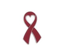 20/50 Pcs/Lot Ribbon Alloy Brooch Pin Pink Pins Surviving Hope Lapel Buttons Badges For DIY(Red,20pcs)
