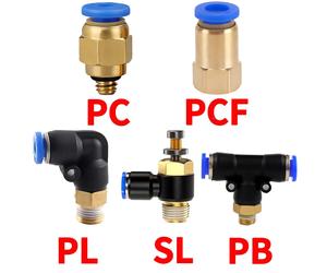 20/50 Pcs Pneumatic Air Connector Fitting PC PCF PL SL PB 6 8 10 12Mm Thread 1/8
