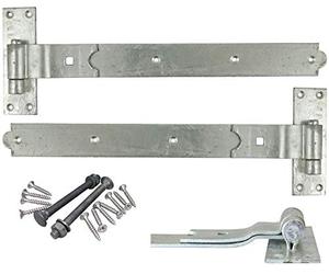 20" 500mm Heavy Duty CRANKED Hook and Band GATE Hinge - HOT Dipped GALVANISED - Includes All Suitable FIXINGS - HBC500G - 1 x Pair - Free Next Working Day DELIVERY