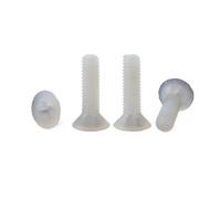 20-500Pcs M2M2.5M3M4M5M6M8 White Black Nylon Plastic Screw Metric Thread Countersunk Head Bolt Screw Fastener6-40mm(M5x30 (50Pcs),White)