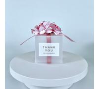 20/50pcs Clear Wedding Candy Box With Artificial Flower Ribbon Wedding Souvenirs for Guests Matte Dragees Chocolate Box