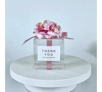 20/50pcs Clear Wedding Candy Box With Artificial Flower Ribbon Wedding Souvenirs for Guests Matte Dragees Chocolate Box