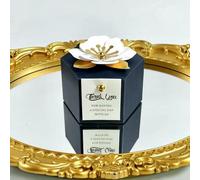 20/50pcs Creative Flower Hexagonal Gift Box With Gold White Card Candy Chocolate Packaging Gift Box Wedding Party Decoration