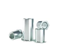 20-50pcs Galvanized Carbon Steel Through Hole Hexagonal Rivet Stud Nut M2.5M3 M4 Column Riveting(14mm,M4-20pcs)