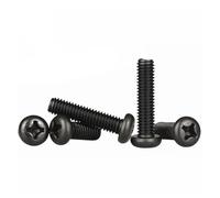 20/50pcs M1 M1.2 M1.4 M1.6 M1.7 M2 M2.5 M3 M4 M5 M6 DIN7985 Black Carbon Steel Cross Recessed Pan Head Machine Screw TV Bolts(5mm,M1.7 x 50pieces)