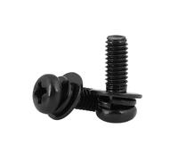 20-50pcs M2.5/M3/M4/M5/M6 Carbon Steel Round Head Mechanical Screws with Washer Combination Sets, M4x8mm(50pcs)
