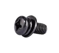 20-50pcs M2/M2.5/M3/M4/M5/M6 Black Carbon Steel Round Head Phillips Screws with Washers, M4x8mm(50pcs)