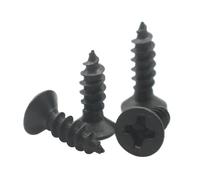 20/50pcs M2 M2.6 M3 M4 M5 M6 Black 304 Stainless Steel Cross Flat Countersunk Head Self Tapping Screw Fasteners(14mm,M3 (50pcs))