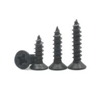 20/50pcs M2 M2.6 M3 M4 M5 M6 GB846 Black 304 Stainless Steel Cross Flat Countersunk Head Self Tapping Screw Fasteners(12mm,M4 (20pcs))