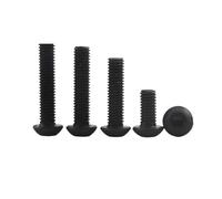 20/50pcs M3 M4 M5 Grade 10.9 Alloy Steel Screws Hex Socket Round Head Cap Black Screw Furniture Fastener Bolt(50mm,M4 (50pcs))
