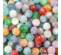 20-50pcs Resin Quicksand Gold Starry Sky Imitation cat Eye Beads, Round Beads, DIY Handmade Bracelet Necklace Accessories-style5 50pcs-8mm