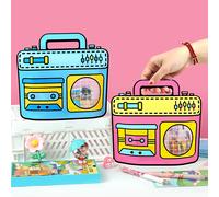 20/50Pcs Retro Radio Shaped Ziplock Snack Bag Cute Sealed Festival Handbag for Kids Birthday Party Favors Candy Cookie Packaging 20Pcs Mixed