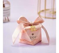 20/50Pcs Ribbon Pearl Gift Box Candy Packaging Heart Shaped Paper Bags Baby Shower Favors Party Supplies