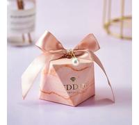 20/50Pcs Ribbon Pearl Gift Box Candy Packaging Heart Shaped Paper Bags Baby Shower Favors Party Supplies
