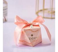 20/50Pcs Ribbon Pearl Gift Box Candy Packaging Heart Shaped Paper Bags Baby Shower Favors Party Supplies