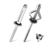 20/50Pcs Waterproof Tri Fold Rivets,Aluminum Alloy Folding Blind with Sealing Washer O-Ring,Tri-Grip Exploding Pop for Metal, Furniture Marine Construction(50pcs,5.2x28mm)