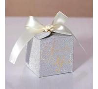 20/50pcs Wedding Candy Box with Pearl Ribbon Bow High-End Gift Chocolate High Quality Glitter Powder Shell Gift Box