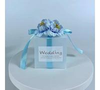 20/50pcs Wedding Transparent Candy Box For Guest Bag Artificial Flower Ribbon Souvenir Dragees Matte Baptism